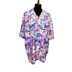 Vintage Dragonfly Smut Series Sexual Positions Pin Up Girl Button Up Shirt Large